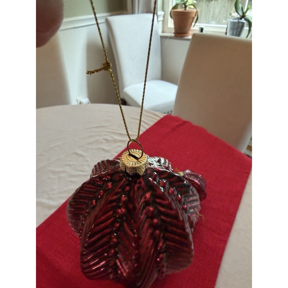 Christmas Tree Topper Star  and red  ornaments - Christmas Theme Decor